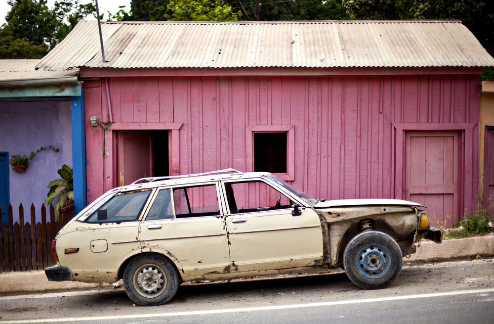 You grossly underestimated the cost of a rental car. Your friend Mike says he can borrow his great-aunt's Pinto, as long as you're all ok with having to hold your passenger doors closed with a length of rope for the duration of the trip. Oh and six miles to the gallon.