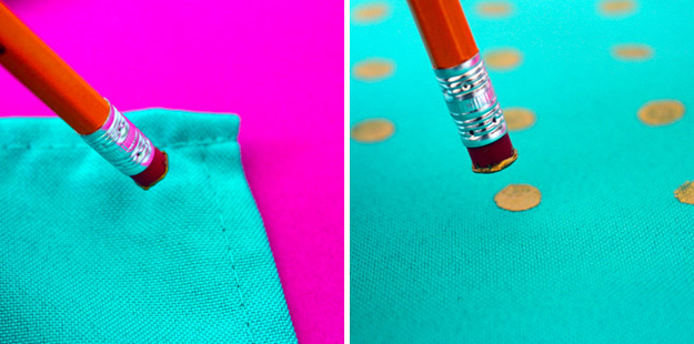 Add simple painted dots to napkins for pops of color.