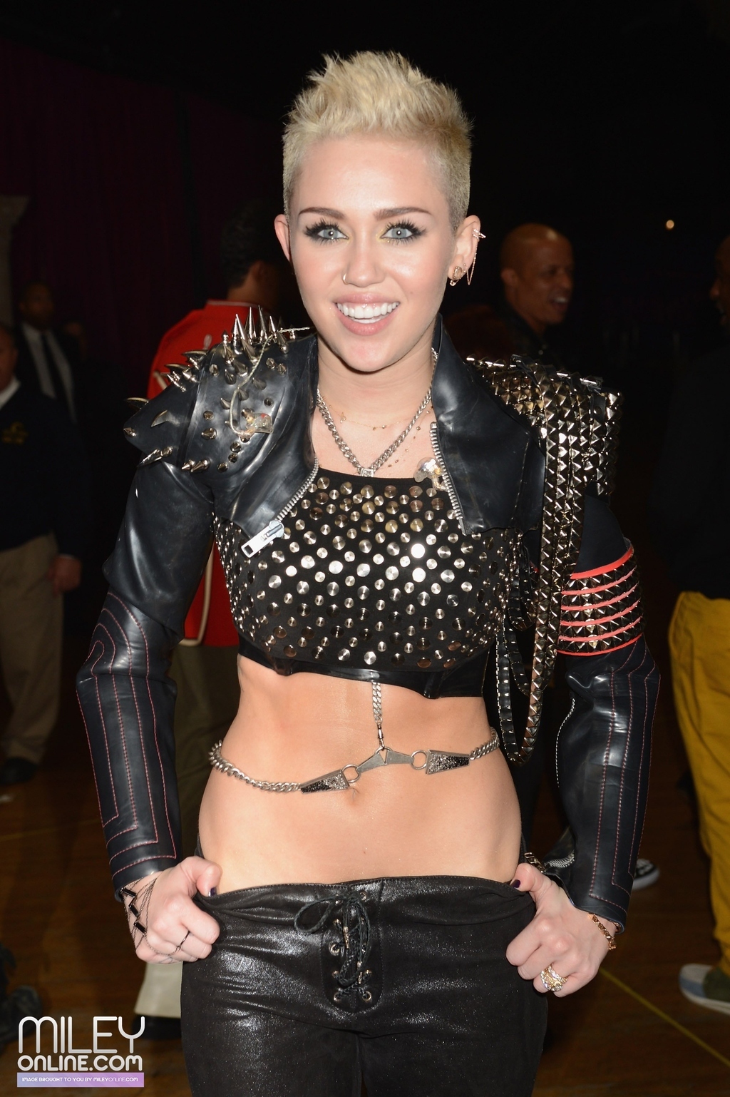 Miley? Miley. Umm...Miley...uh, what the? What the hell is this?? Did someone let you loose in Marilyn Manson's sex lair? Remember "The Climb" Miley! For the love of God, I need you to remember "The Climb."