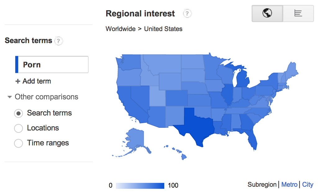 A red state with some blue balls