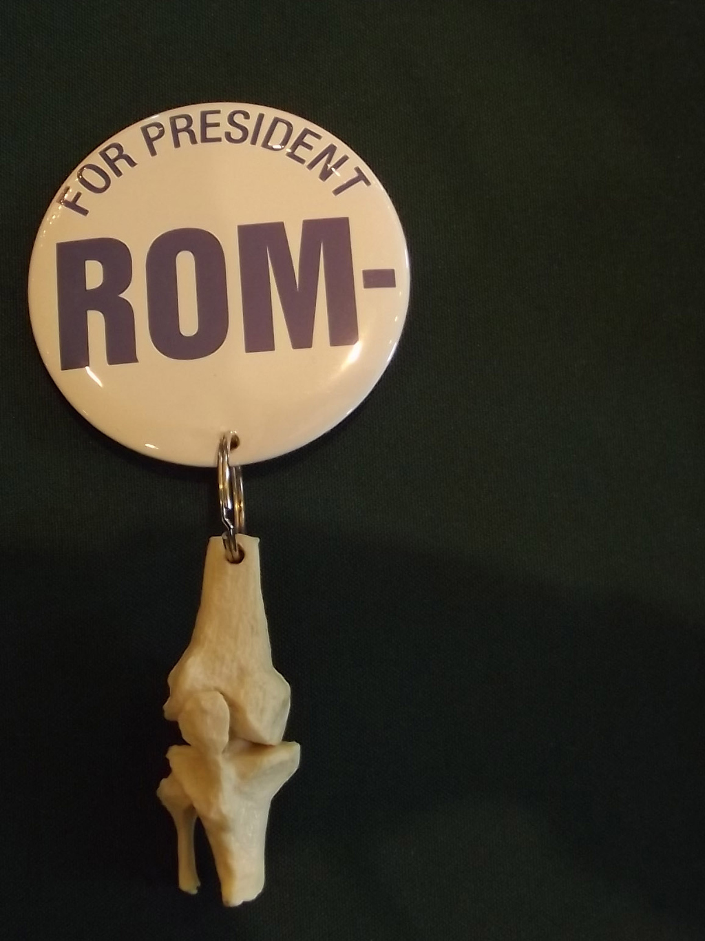 ROM-KNEE. Surprising that Romney's crack team of button designers didn't give him more of a leg up.