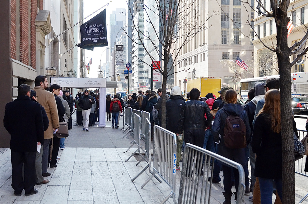 Even at 8:30 a.m., lines stretched down 57th Street.