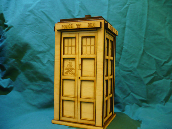 This gorgeously detailed coin bank is unpainted - "to allow for your creativity" - but something about the elegance of the laser-engraved wood makes it feel right.
