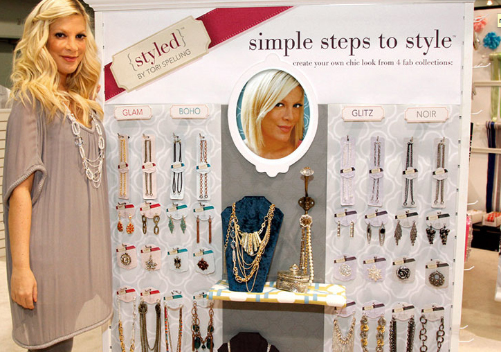 Much like Lauren Conrad, Tori Spelling has turned to blogging as of late (which was a good move mostly because she can and has named all of her craft demonstrations "tuTORIals"). To that end, she launched a "DIY jewelry" line at Michael's and Jo-Ann Fabrics, although it's kind of unclear how much you actually do yourself when purchasing pre-assembled necklaces. She's also received the coveted Martha seal of approval.