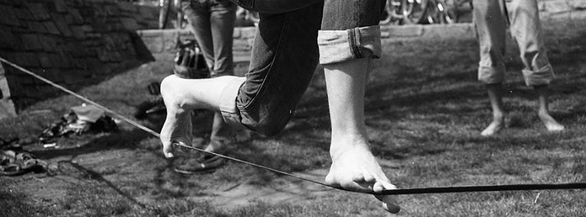 I'm not sure I will ever understand slacklining, but more power to y'all. I can't even walk on solid ground without falling.