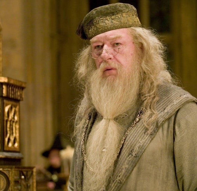 As Albus Dumbledore in Harry Potter