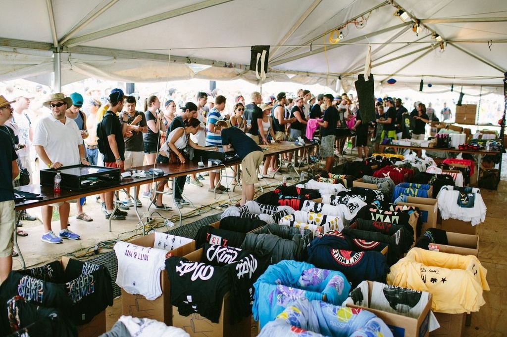 T-shirts for sale at Bonnaroo this year.