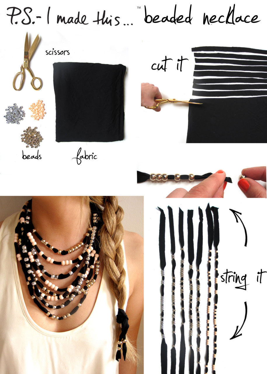 Create a statement necklace to go with any super simple outfit.