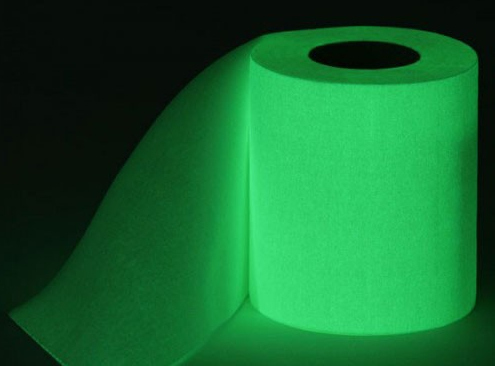 Who needs nightlights in the bathroom when you could have glowing toilet paper?
