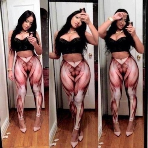 And they happen to be doing it with pink tube-shaped muscles pulled around their thighs. Interesting.
