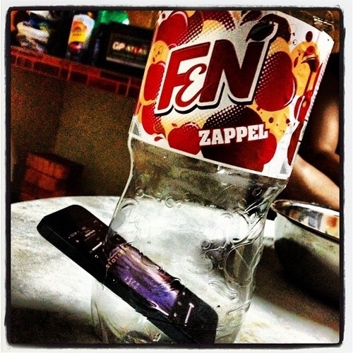 For impromptu dance parties, fit an iPhone into an empty plastic soda bottle.