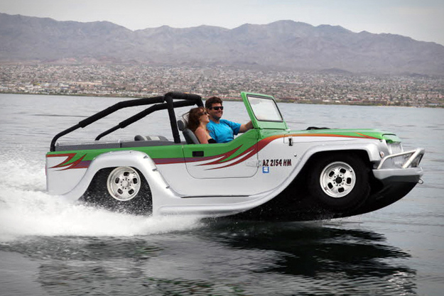 Since seeing the scene in The Spy Who Loved Me when Roger Moore's Lotus Esprit turned into a submarine, we've dreamed of our own amphibious car. And, even though it's no submersible, the Watercar Panther ($135,000) is the next best thing — a car that's comfortable on the land and the water. At a weight of 3,000 pounds, and sporting a 3.7 liter V-6 VTEC Honda engine, it's capable of land speeds of 80-plus mph. A waterproof fiberglass hull and water jet engine lets it do over 40 on the water. Not to mention it's a capable off road vehicle. That's enough to make even 007 jealous.