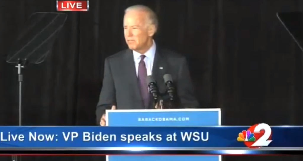 ....And VP Joe Biden. Yeaaa he called the school Wayne State. Not his proudest moment.