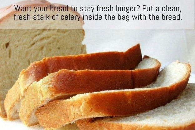 Keep your bread fresh with the celery trick.