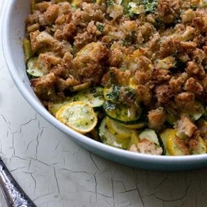 Tossed with buttery bread crumbs, plus fresh oregano and parsley, this gratin is a cinch to put together, but impresses at the dinner table.