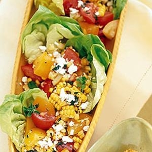 Pack this end of summer salad separately from tender bibb lettuce for an easy to transport and assemble vegetarian lunch.
