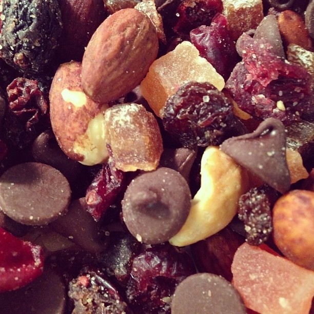 Hey look, it's sugar and fat and carbs in a health-conscious disguise. No shade, though: Trail mix is an airport mainstay and won't betray you.*(*Unlike betrayal mix, which will totally betray you.)