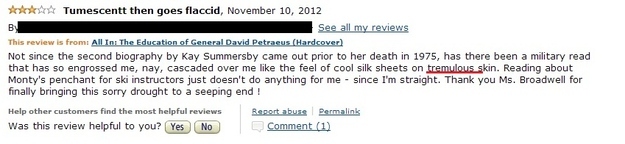 The dude used the word tremulous in an Amazon review. Big ups.