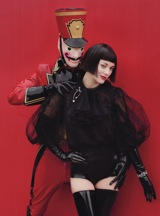 Marion Cotillard in Babes in Toyland meets laxtex dominatrix.