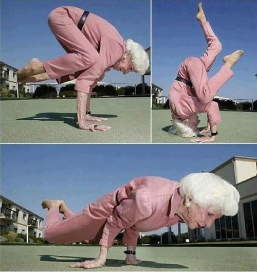 Limber and lovin' it, this yogini is too busy busting out headstands, crow, and peacock asanas to even contemplate the afterlife. Namaste, Nanna.