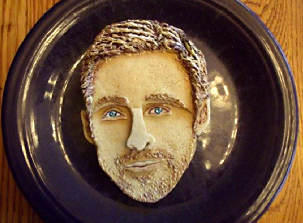 "Since Ryan was unavailable to come overandlet me bake cookies on his 12 pack,I did the next best thing...carefully crafted a cookieto look like loverboy himself"