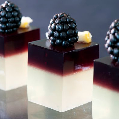 A lemon sour base, gin, and a float of blackberry liqueur