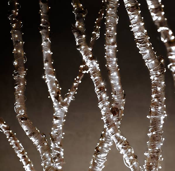 The tiny starry lights are from Restoration Hardware.