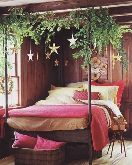 These can be hung from a canopy bed year-round.