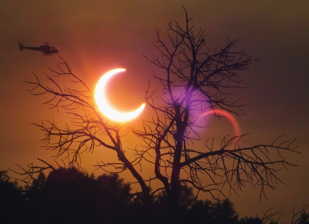 The sun and moon aligned over the earth in a rare astronomical event in May - an annular eclipse that dimmed the skies over parts of Asia and North America, briefly turning the sun into a blazing ring of fire, which is AWESOME, RIGHT??