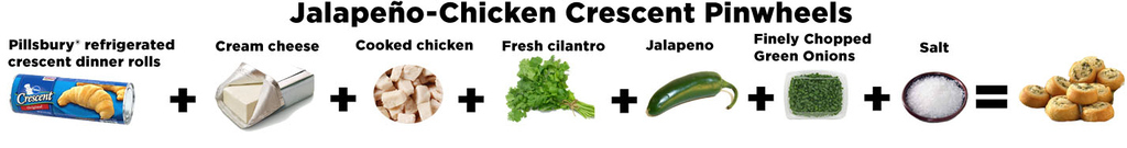 Step 1. Heat oven to 375°F. In small bowl, mix all ingredients except dough until well blended; set aside.Step 2. If using crescent rolls: Unroll dough; separate into 2 long rectangles. Place 1 rectangle on long cutting board; press perforations to seal. If using dough sheet: Unroll dough; cut into 2 long rectangles. Place 1 rectangle on long cutting board.Step 3. Spread half of cream cheese mixture on dough rectangle to within 1/2 inch of edges.Step 4. Starting with one long side, roll up rectangle; press seam to seal. Cut roll into 16 slices; place slices, cut side down, on ungreased cookie sheet. Repeat with remaining dough rectangle.Step 5. Bake 14 to 16 minutes or until light golden brown. Immediately remove from cookie sheet. Serve warm.Get the full recipe here!