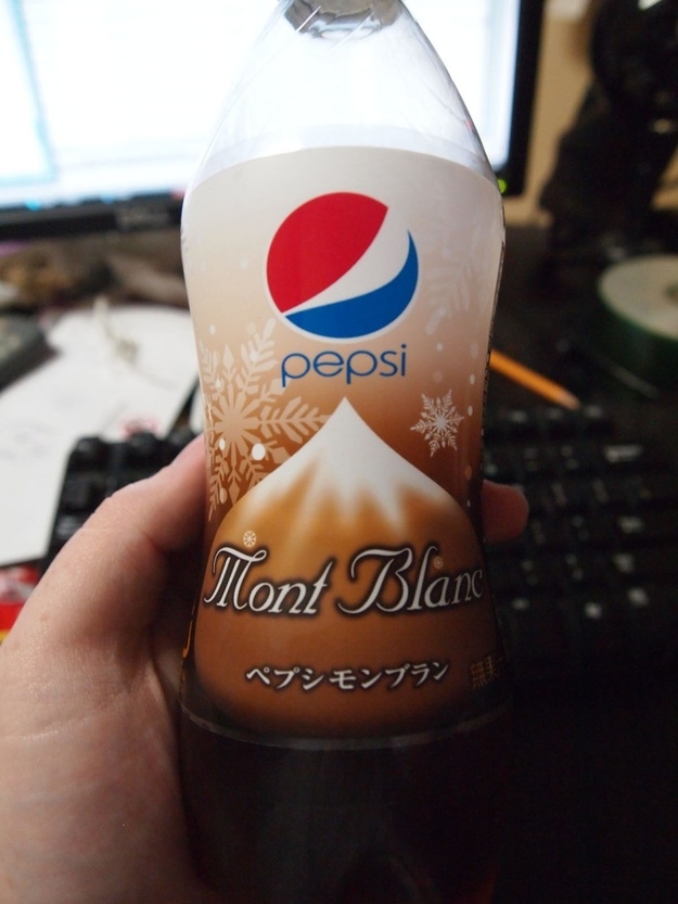 And if you're willing to run the risks with regular sugary soda, there's always that seasonal Pepsi Mont Blanc flavor released in Japan in the winter of 2010. It's got earthy tones of coffee and chestnut, to go along with a hint of vanilla, and a twinge of jealousy in every soda drinker reading this sentence in the Western Hemisphere.