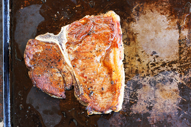 Raw meat is kind of nasty and it makes me nervous. But I'm a big girl, and big girls are capable of cooking a steak when the occasion calls for it.