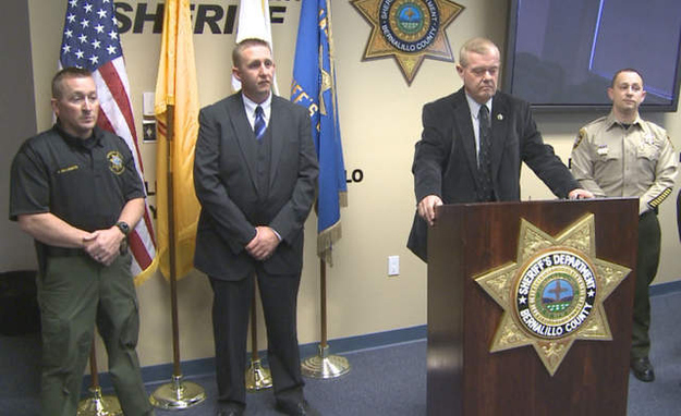 The Bernallilo County sheriff's department speaks to press.