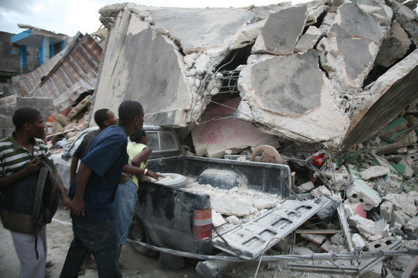 Sanitation destruction in Haiti.