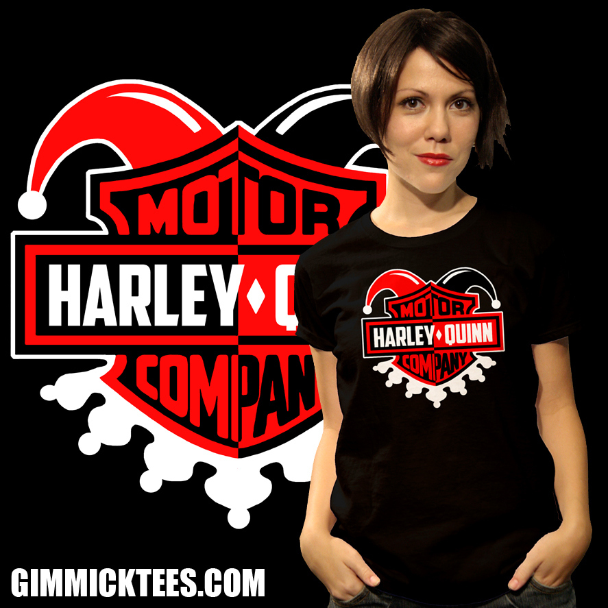 available to order for only one week through February 3 for just $15 with Free shipping in the U.S. at http://www.gimmicktees.com/2013/01/greyskull-nes-harley-quinn-motor-company.html