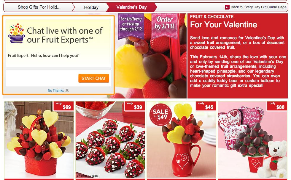 You can even chat live with a Fruit Expert! Now THAT'S service.