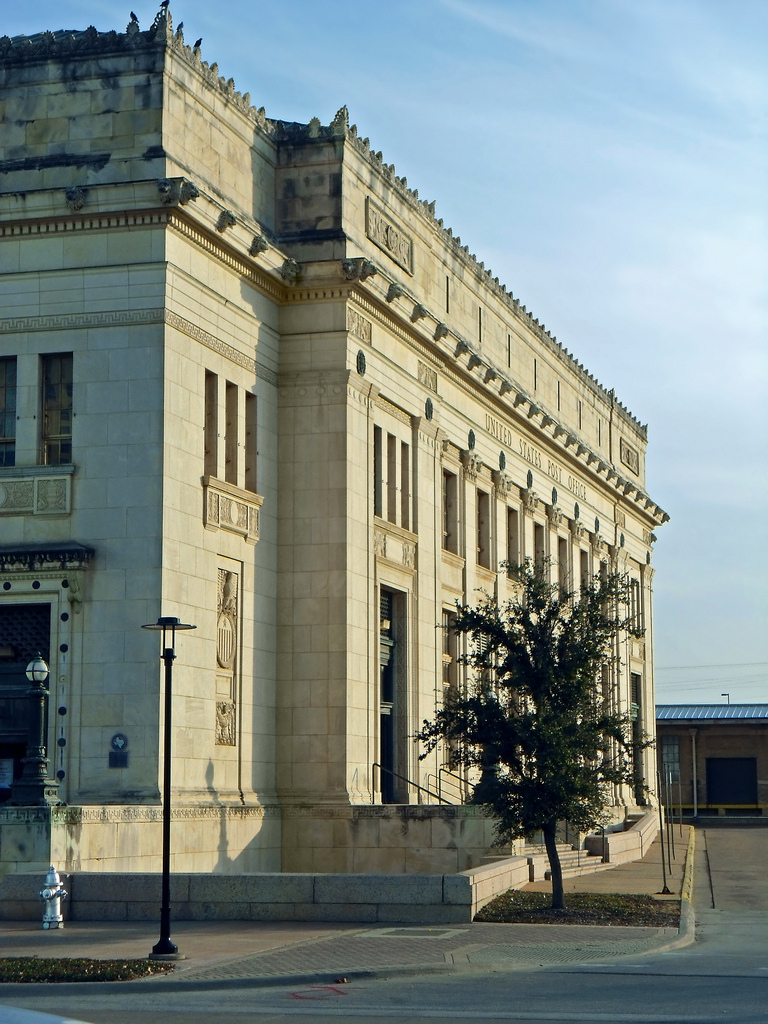 The lobby of this building runs the entire length of the building and was built as part of a huge railroad complex in downtown Fort Worth.