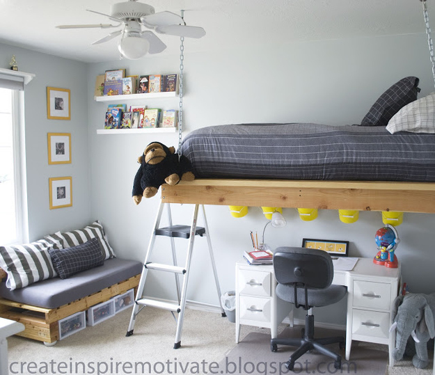 Full size loft bed for 8 store foot ceiling