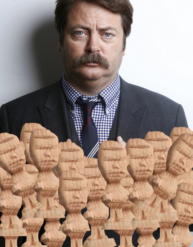 "In my day job, performing for folks is a gas, and I am very tickled to make a nice living as a professional jackass, but it is the production of sawdust and shavings that brings me the most profound satisfaction," Offerman wrote on The Huffington Post about his love of woodworking. The Parks and Recreation star, who learned to carve as a kid growing up in Illinois, sells his wares at the Offerman Wood Shop in Los Angeles. His love of carving even inspired the writers to add his talent to the interests of his character Ron Swanson on the show.