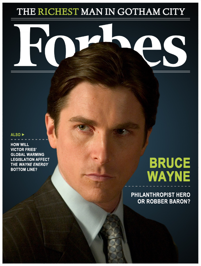 Does any other superhero have an alter-ego that comes within a mile of Bruce Wayne? Clark Kent is a near-sighted journalist, which makes him like a superhero in the way that pizza is like a vegetable. Peter Parker is a nerdy, teenage free-lance photographer which is really just a step above using Instagram. The Fantastic Four's Thing is just the Thing in a rapey-looking trench coat.Billionaire playboy for the win.