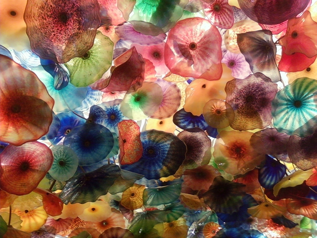 #8. The Bellagio both inside and out is spectacular to see. Heck, even their website is awesome. After you see the fountains be sure to come inside to see their indoor garden. The picture if of their flower petal glass ceiling installation.