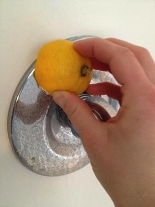 Use a lemon to get rid of water stains.