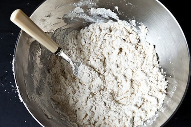 If you have a pastry blender, you are allowed to use it here -- but all you really need is a fork.
