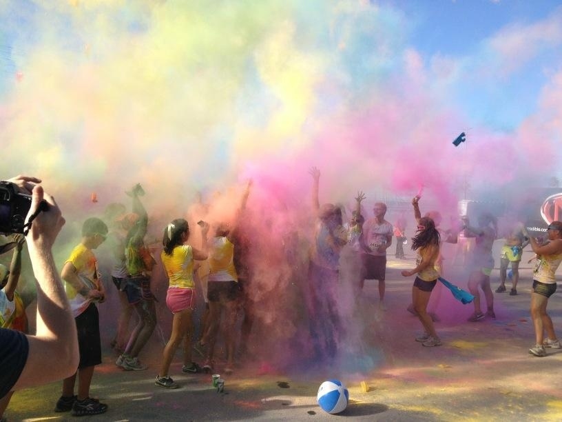Serious athletes aren't above any of this ridiculousness. (Tyler Scott Clay found this color at the end of Color Me Rad 5K.)