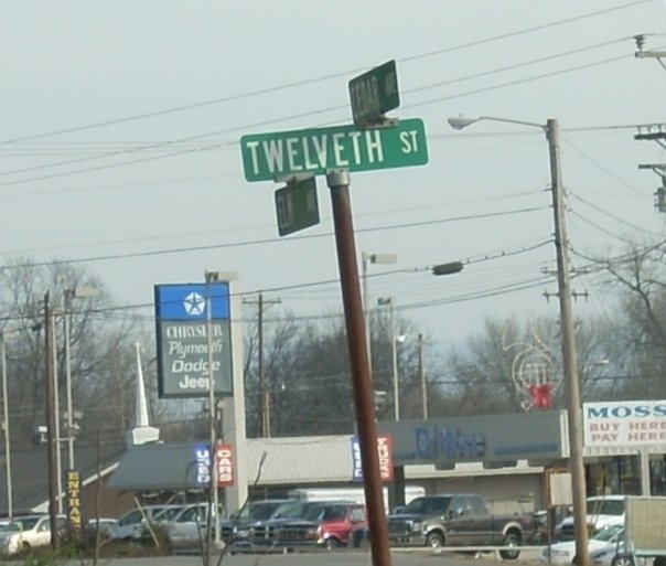 Twelveth Street. Twelveth? TWEL-veth. Twel-VETH. That feels funny in my mouth. Twelveth? -- Taken in South Pittsburg, Tennessee.