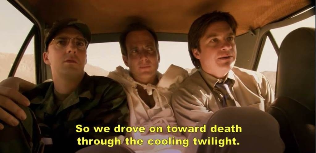 What I really, really want to know is if they were driving on through the friskalating dusklight toward the Tenenbaum house...