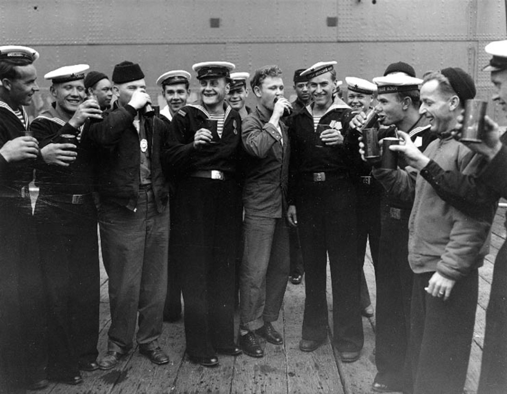 in 1694, a man named Admiral Edward Russell threw a party for sailors only. In order to quench their thirst, he filled a fountain with 250 gallons of brandy, 125 gallons of wine, 1,400 pounds of sugar, 2,500 lemons, 20 gallons of lime juice, and five pounds of nutmeg. It took 5,000 sailors a full week to finish this most epic batch of jungle juice.