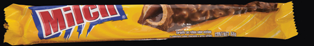 Chocolate bar with a crunchy thing in the middle.