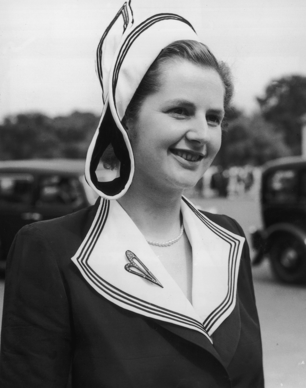 Thatcher attends a garden party at Buckingham Palace.In 1949, two years after receiving her chemistry degree from Oxford, she ran for office, becoming Britain's youngest female politician. (She was a conservative candidate in the constituency of Dartford.) She lost.