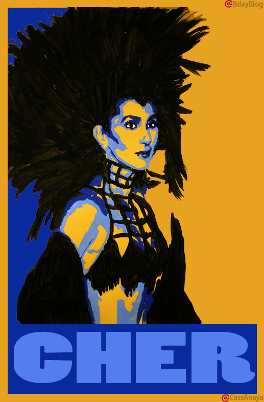 1946 Cher –The diva Cher was born on this day. She was the first of the really crazily dressed music stars, so Lady Gaga, you are welcome. And she has even been nominated for an academy award.*Gypsys, Tramps & Thieves*The Sonny & Cher Comedy Hour*Nominated for an Academy Award for Moonstruck*If I Could Turn Back Time*Believe*I Found Someone